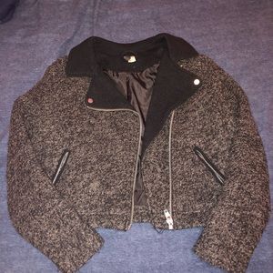 Black/Gray Moto Coat